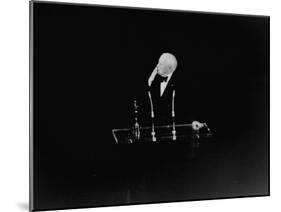 At Oscar Awards Ceremony, Actor Charlie Chaplin, Blowing Audience a Kiss-Ralph Crane-Mounted Premium Photographic Print