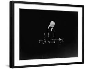 At Oscar Awards Ceremony, Actor Charlie Chaplin, Blowing Audience a Kiss-Ralph Crane-Framed Premium Photographic Print