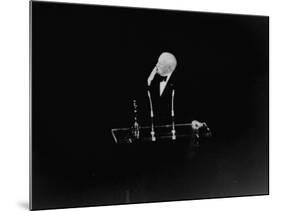 At Oscar Awards Ceremony, Actor Charlie Chaplin, Blowing Audience a Kiss-Ralph Crane-Mounted Premium Photographic Print