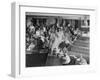 At Palumbo's Cafe, Bride Mrs. Salvatore Cannella Walks Onto Stage, Facing a Revolving Cake Display-Cornell Capa-Framed Photographic Print