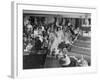 At Palumbo's Cafe, Bride Mrs. Salvatore Cannella Walks Onto Stage, Facing a Revolving Cake Display-Cornell Capa-Framed Photographic Print