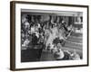 At Palumbo's Cafe, Bride Mrs. Salvatore Cannella Walks Onto Stage, Facing a Revolving Cake Display-Cornell Capa-Framed Photographic Print