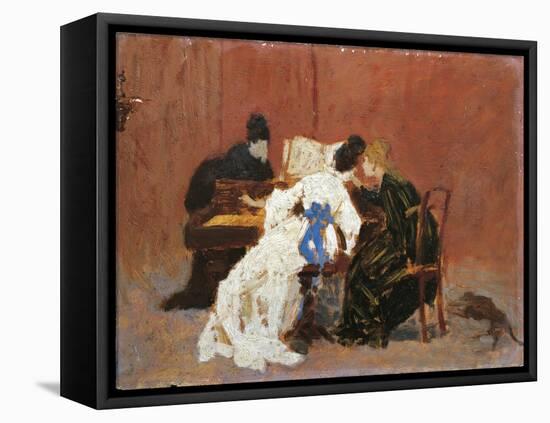 At Pianoforte-Federico Zandomeneghi-Framed Stretched Canvas