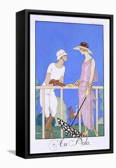 At Polo, 1920-29-Georges Barbier-Framed Stretched Canvas