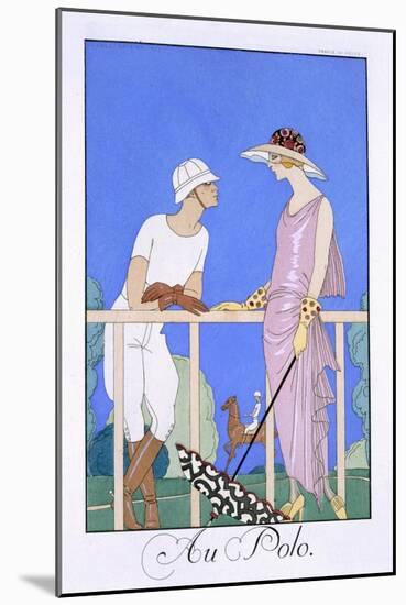 At Polo, 1920-29-Georges Barbier-Mounted Giclee Print