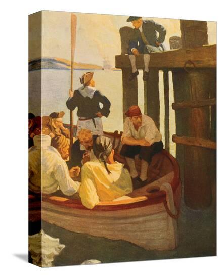 At Queen's Ferry, Kidnapped-Newell Convers Wyeth-Stretched Canvas