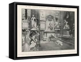 At Rest Beneath Shakespeare, Sir Henry Irving's Grave at Poets Corner Westminster Abbey-null-Framed Stretched Canvas