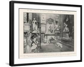 At Rest Beneath Shakespeare, Sir Henry Irving's Grave at Poets Corner Westminster Abbey-null-Framed Art Print