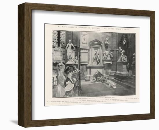 At Rest Beneath Shakespeare, Sir Henry Irving's Grave at Poets Corner Westminster Abbey-null-Framed Art Print