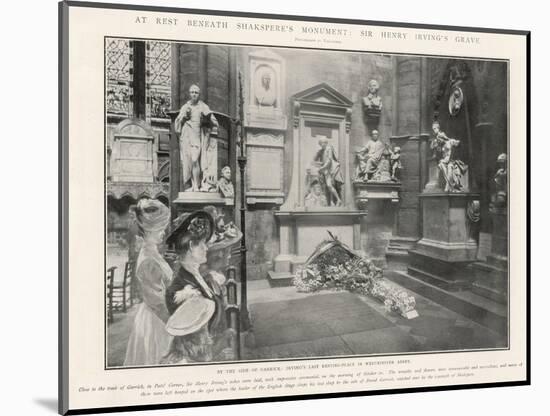 At Rest Beneath Shakespeare, Sir Henry Irving's Grave at Poets Corner Westminster Abbey-null-Mounted Art Print