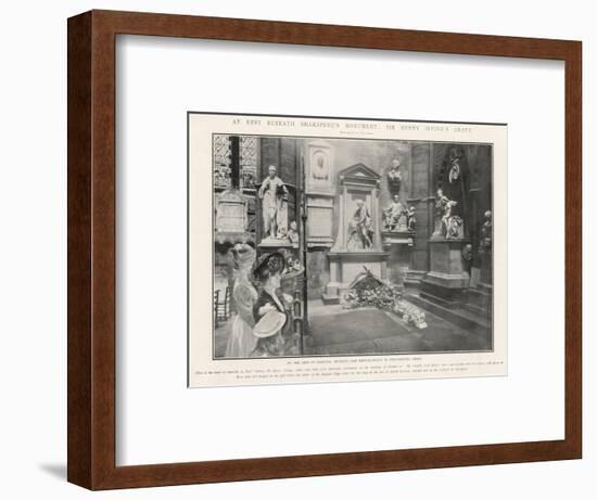 At Rest Beneath Shakespeare, Sir Henry Irving's Grave at Poets Corner Westminster Abbey-null-Framed Art Print