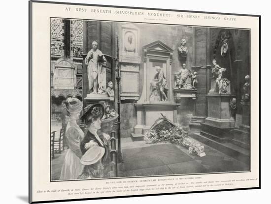 At Rest Beneath Shakespeare, Sir Henry Irving's Grave at Poets Corner Westminster Abbey-null-Mounted Art Print