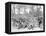 At Rugby School a Crowd of Schoolboys Run after the Ball at Rugby-Walter Thomas-Framed Stretched Canvas