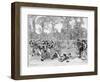 At Rugby School a Crowd of Schoolboys Run after the Ball at Rugby-Walter Thomas-Framed Photographic Print