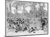 At Rugby School a Crowd of Schoolboys Run after the Ball at Rugby-Walter Thomas-Mounted Photographic Print