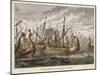 At Salamis the Greek Fleet Defeats the Persian Fleet-null-Mounted Art Print