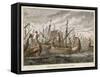 At Salamis the Greek Fleet Defeats the Persian Fleet-null-Framed Stretched Canvas