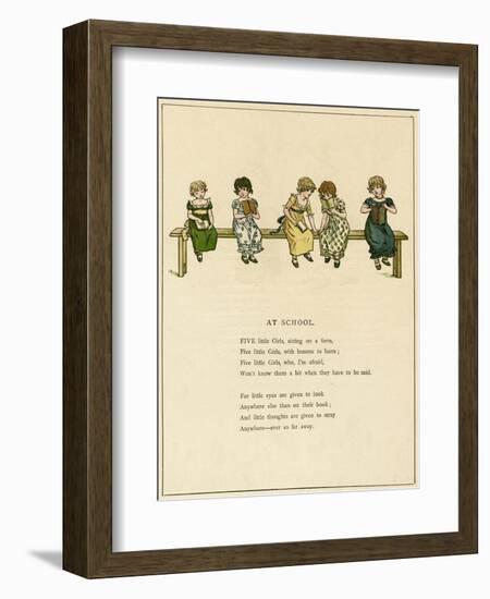 At School-Kate Greenaway-Framed Art Print