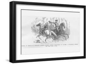 At Shiloh, Colonel Johnson Cuts the Wig Off a Confederate-Frank Leslie-Framed Art Print