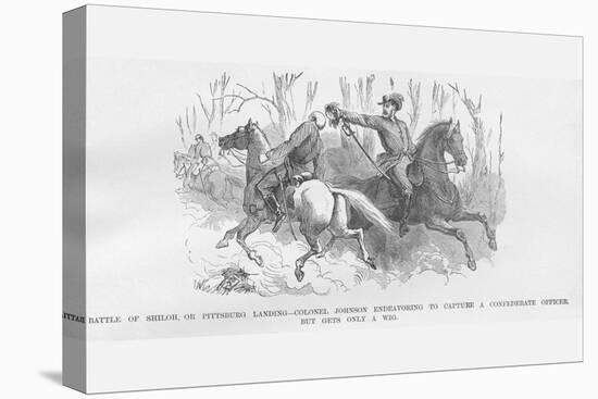 At Shiloh, Colonel Johnson Cuts the Wig Off a Confederate-Frank Leslie-Stretched Canvas