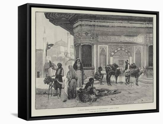 At Sultan Ahmed's Fountain in Constantinople-Rudolphe Ernst-Framed Stretched Canvas