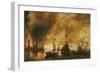 At Sunrise after the Bombing of a Port by the Spanish Fleet, the Port Buildings are Still Smolderin-Andries van Eertvelt-Framed Giclee Print