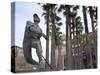 At&T Baseball Park, Statue of Baseball Player Willie Mays Jr., Soma, San Francisco, California, Usa-Walter Bibikow-Stretched Canvas