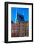 AT&T Building and historic red brick buildings of downtown Nashville, Tennessee-null-Framed Photographic Print