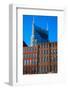 AT&T Building and historic red brick buildings of downtown Nashville, Tennessee-null-Framed Photographic Print