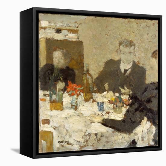 At Table, 1893-Edouard Vuillard-Framed Stretched Canvas