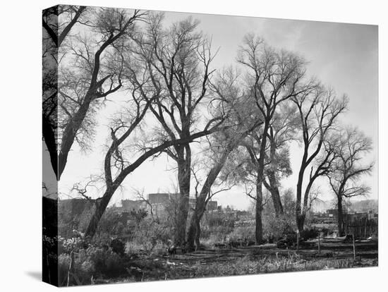 At Taos Pueblo National Historic Landmark, New Mexico, ca. 1941-1942-Ansel Adams-Stretched Canvas