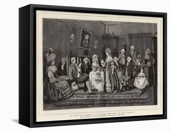 At Tea, Dr Johnson and Oliver Goldsmith at Mrs Thrale'S-null-Framed Stretched Canvas