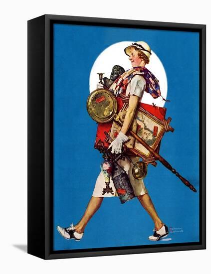 "At the Auction" or "Found Treasure", July 31,1937-Norman Rockwell-Framed Stretched Canvas