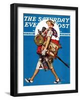 "At the Auction" or "Found Treasure" Saturday Evening Post Cover, July 31,1937-Norman Rockwell-Framed Giclee Print