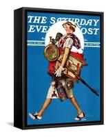 "At the Auction" or "Found Treasure" Saturday Evening Post Cover, July 31,1937-Norman Rockwell-Framed Stretched Canvas
