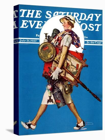 "At the Auction" or "Found Treasure" Saturday Evening Post Cover, July 31,1937-Norman Rockwell-Stretched Canvas