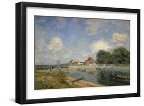 At the Barrage of Loing Near St, Mammes, 1885-Alfred Sisley-Framed Giclee Print