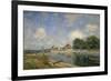 At the Barrage of Loing Near St, Mammes, 1885-Alfred Sisley-Framed Giclee Print