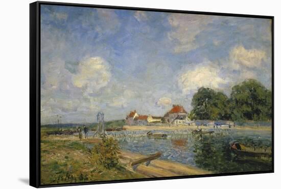 At the Barrage of Loing Near St, Mammes, 1885-Alfred Sisley-Framed Stretched Canvas