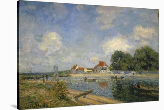 At the Barrage of Loing Near St, Mammes, 1885-Alfred Sisley-Stretched Canvas