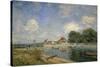 At the Barrage of Loing Near St, Mammes, 1885-Alfred Sisley-Stretched Canvas