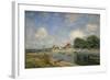 At the Barrage of Loing Near St, Mammes, 1885-Alfred Sisley-Framed Giclee Print