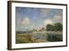 At the Barrage of Loing Near St, Mammes, 1885-Alfred Sisley-Framed Giclee Print