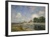 At the Barrage of Loing Near St, Mammes, 1885-Alfred Sisley-Framed Giclee Print