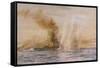 At the Battle of Jutland Hms "Southampton" Sails Under Fire from the German Fleet-William Lionel Wyllie-Framed Stretched Canvas