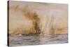 At the Battle of Jutland Hms "Southampton" Sails Under Fire from the German Fleet-William Lionel Wyllie-Stretched Canvas