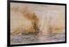 At the Battle of Jutland Hms "Southampton" Sails Under Fire from the German Fleet-William Lionel Wyllie-Framed Photographic Print