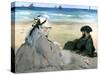 At the Beach, 1873-Edouard Manet-Stretched Canvas