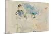 At the Beach in Nice, 1882 (Watercolour)-Berthe Morisot-Mounted Giclee Print