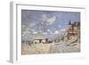 At the Beach of Trouville, 1870-Claude Monet-Framed Giclee Print